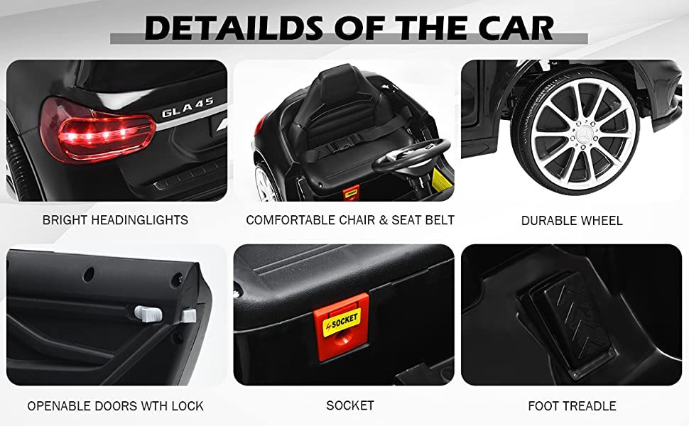 12V Electric Kids Ride On Car Licensed Mercedes Benz GLA45 with Remote Control