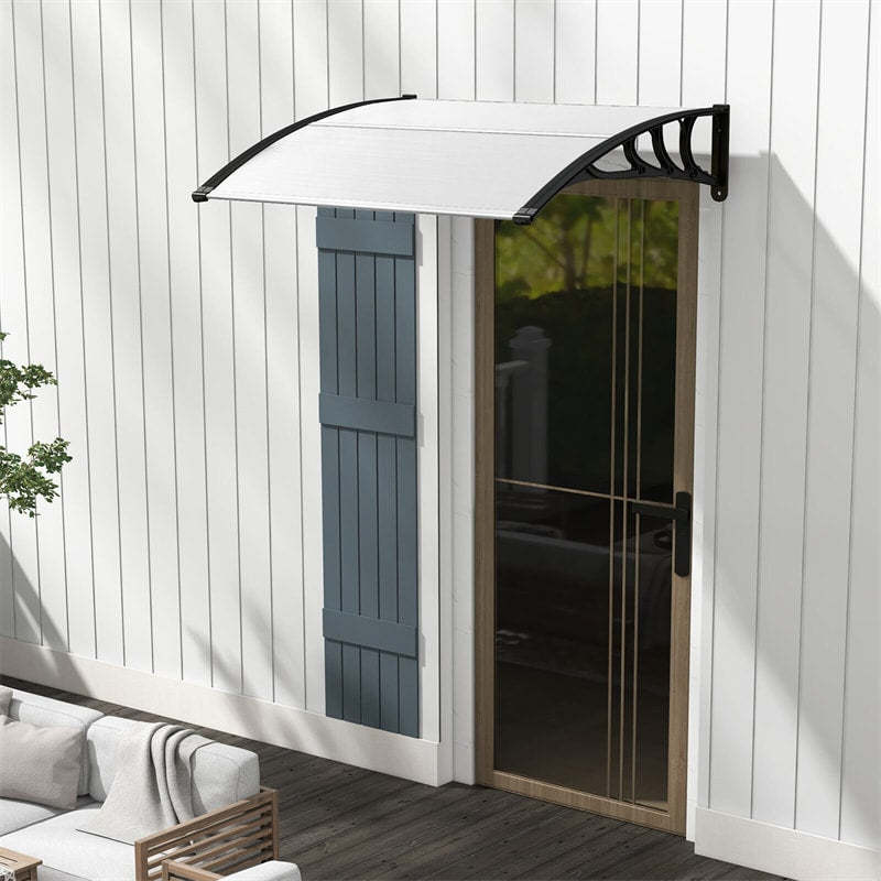 40" x 48" Window Awning, Modern Polycarbonate Overhead Door Awning Canopy with Hollow Sheet for Rain Snow Sunlight UV Protection UPF 50+