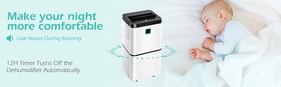 1500 Sq. Ft 24 Pints Portable Dehumidifier for Medium to Large Rooms Basements with 3-Color Indicator Lights & 4 Wheels