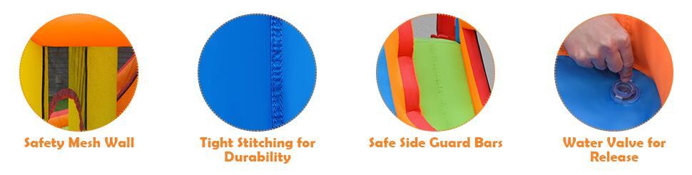 6 in 1 Kids Inflatable Water Slide Jumping Castle Splash Pool without Blower