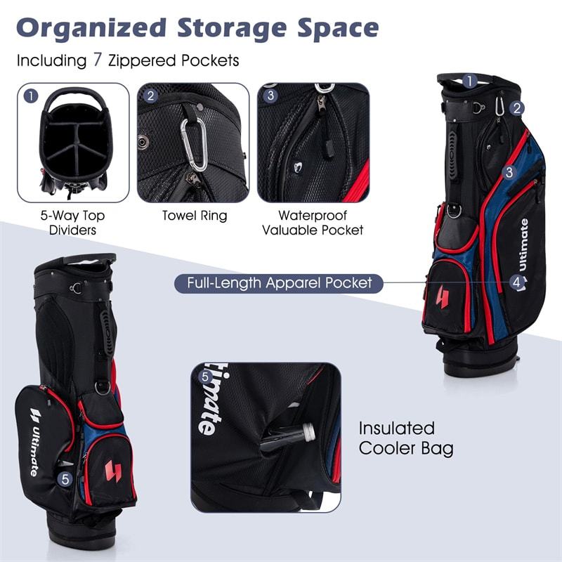 12 Pieces Men's Complete Golf Club Set Right Hand, Golf Club Package Set with 460CC Alloy Driver, #3 Fairway, Rain Hood, Portable Golf Stand Bag