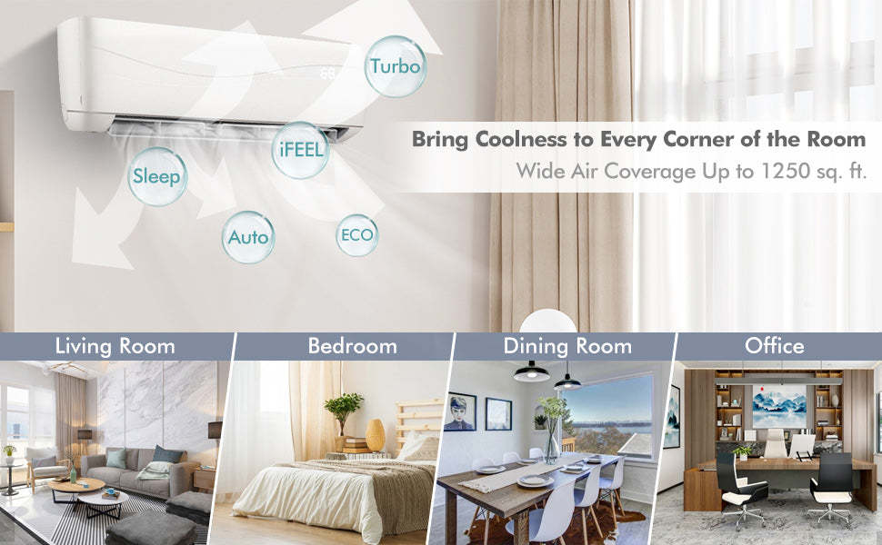 18000 BTU Mini Split Air Conditioner 17 SEER 208-230V Wall-Mounted Ductless AC Unit with Heat Pump