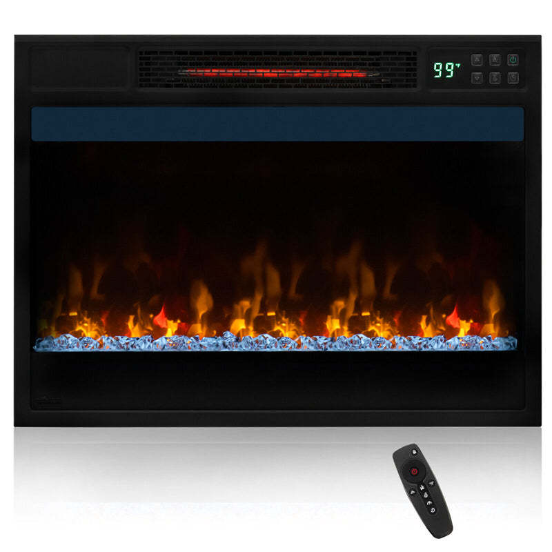 23" Infrared Quartz Electric Fireplace Insert, 1500W Recessed Fireplace Heater with Thermostat, Remote, 6 Flame Modes, 8H Timer & Overheat Protection