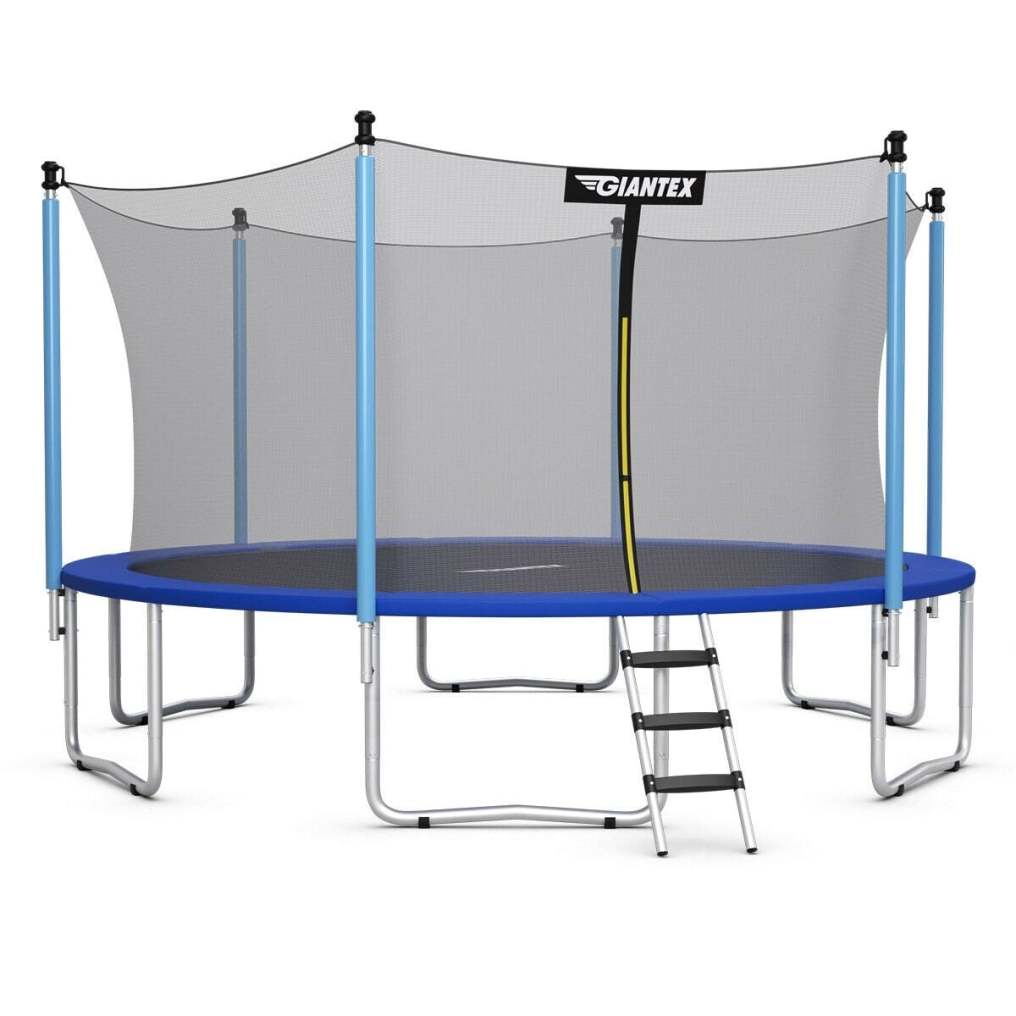 12Ft Outdoor Trampoline Combo Bounce with Enclosure Net and Ladder