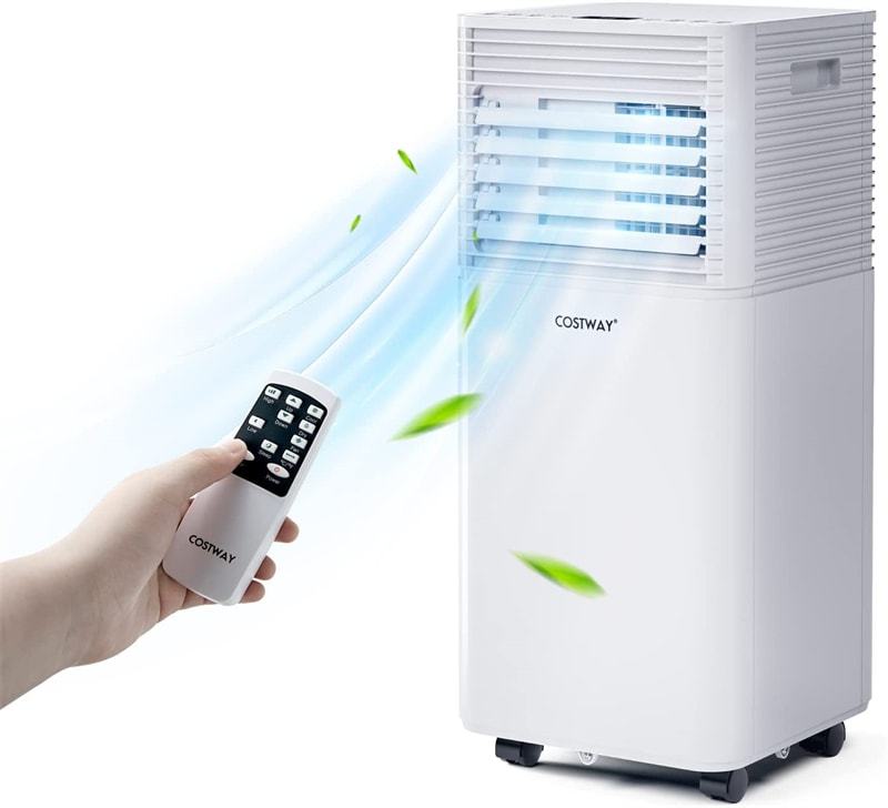 8000 BTU Portable Air Conditioner, 3-in-1 AC Unit Cools 230 sq.ft with Dehumidifier, Fan & Sleep Mode, Remote, Vent Kit for Bedroom, Office