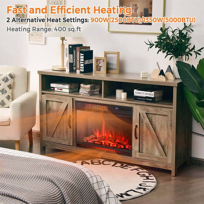 25" Electric Fireplace Insert, 1350W Freestanding Recessed Fireplace Heater with Remote Control, 3 Flame Colors, Adjustable Temperature & 6H Timer