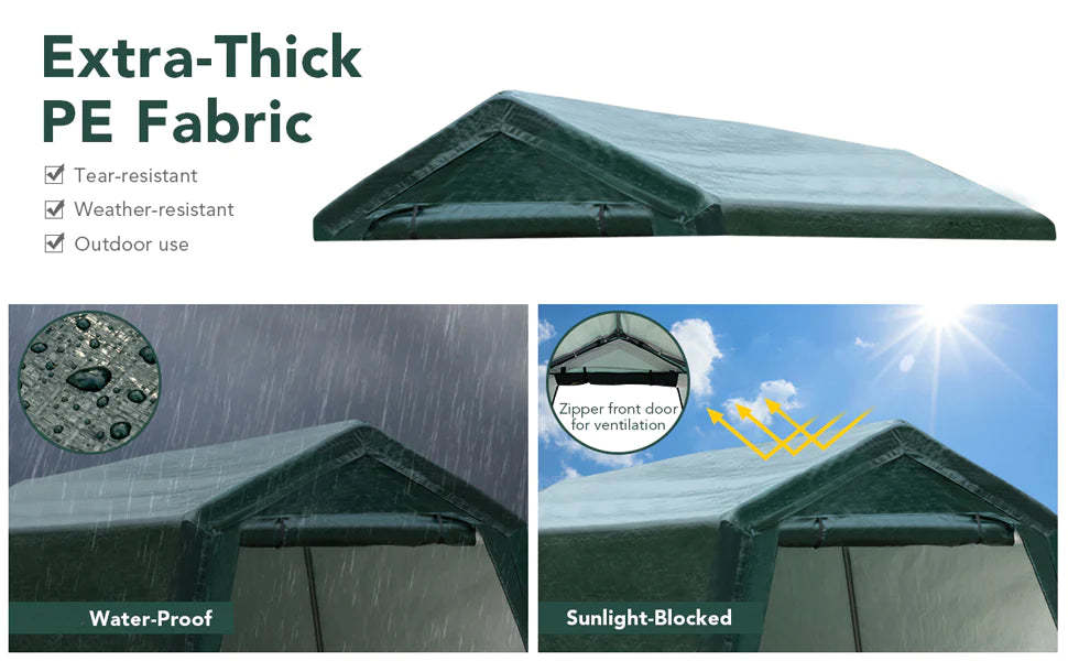 7' x 12' Outdoor Carport Canopy Tent Patio Storage Shelter Shed Garage Tent