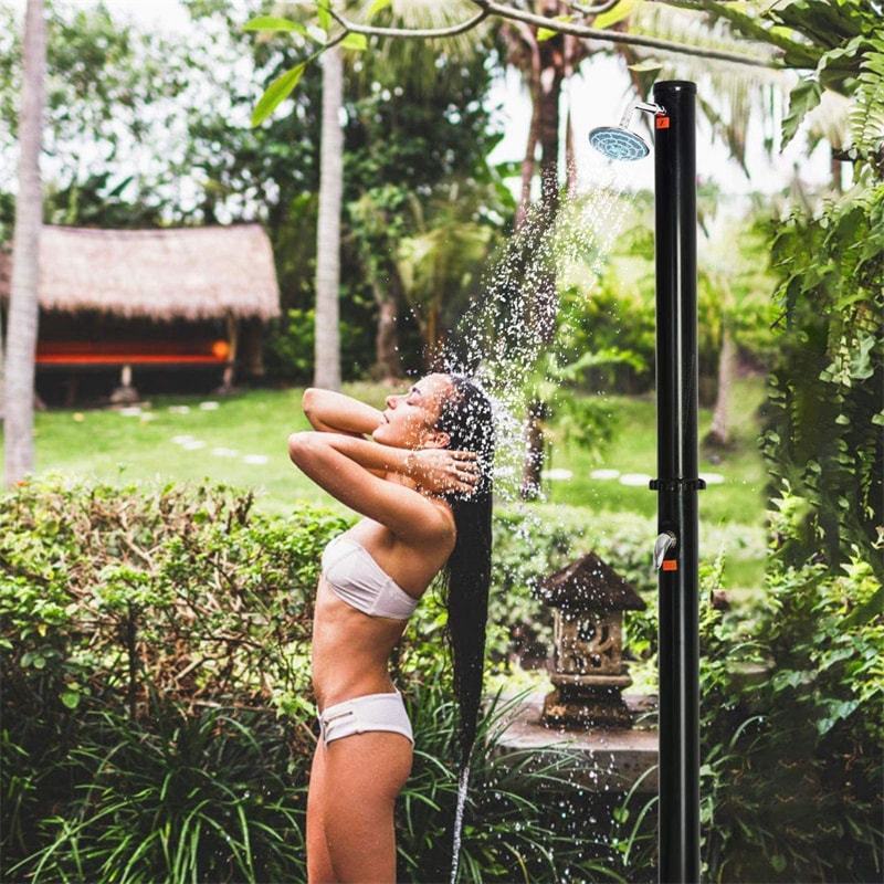 5.5 Gallon Solar Heated Outdoor Shower, 7.2FT Freestanding Solar Shower with 360° Swivel Shower Head, Foot Shower for Garden Backyard, Beach Pool Spa