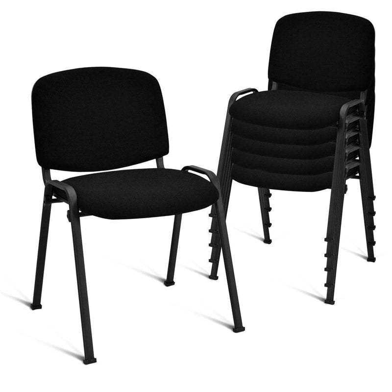 5-Pack Stackable Conference Chairs, Ergonomic Office Guest Chairs with Padded Cushion, Metal Frame, Stacking Reception Chair for Meeting, Waiting Room