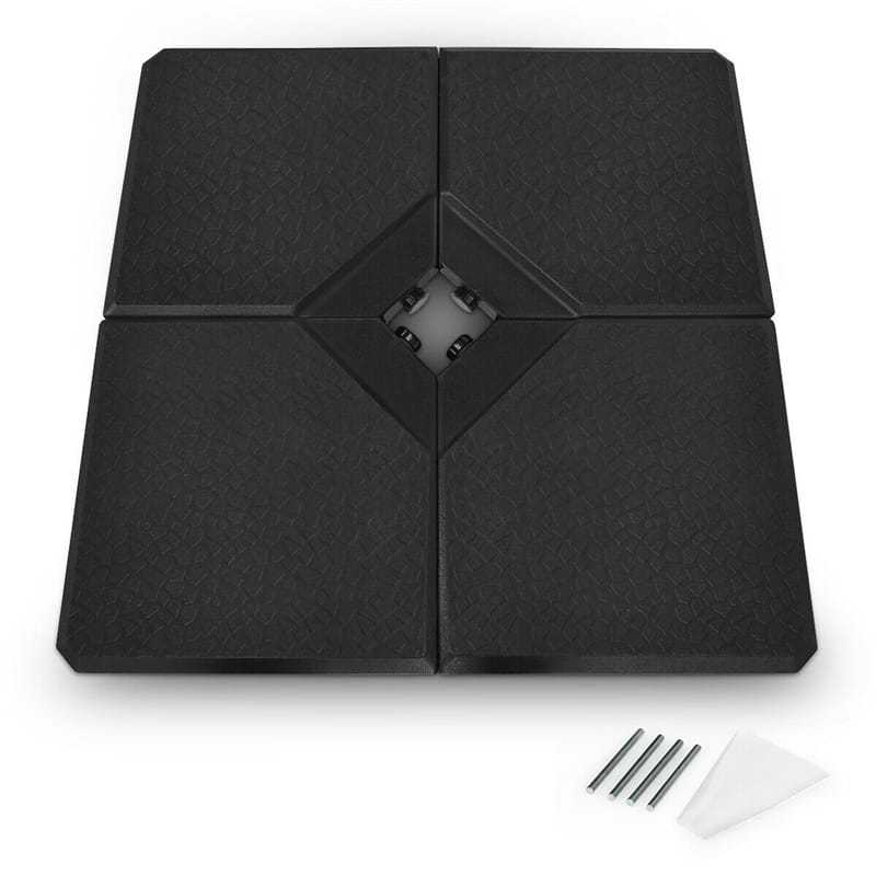 4 Piece Cantilever Offset Umbrella Base Weight, 195lbs Sand-Water Filled Umbrella Weight Plate for Poolside, Backyard, Garden