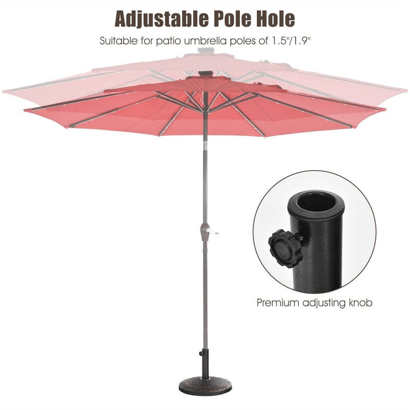 22 LBS Round Wicker Resin Patio Umbrella Base Stand