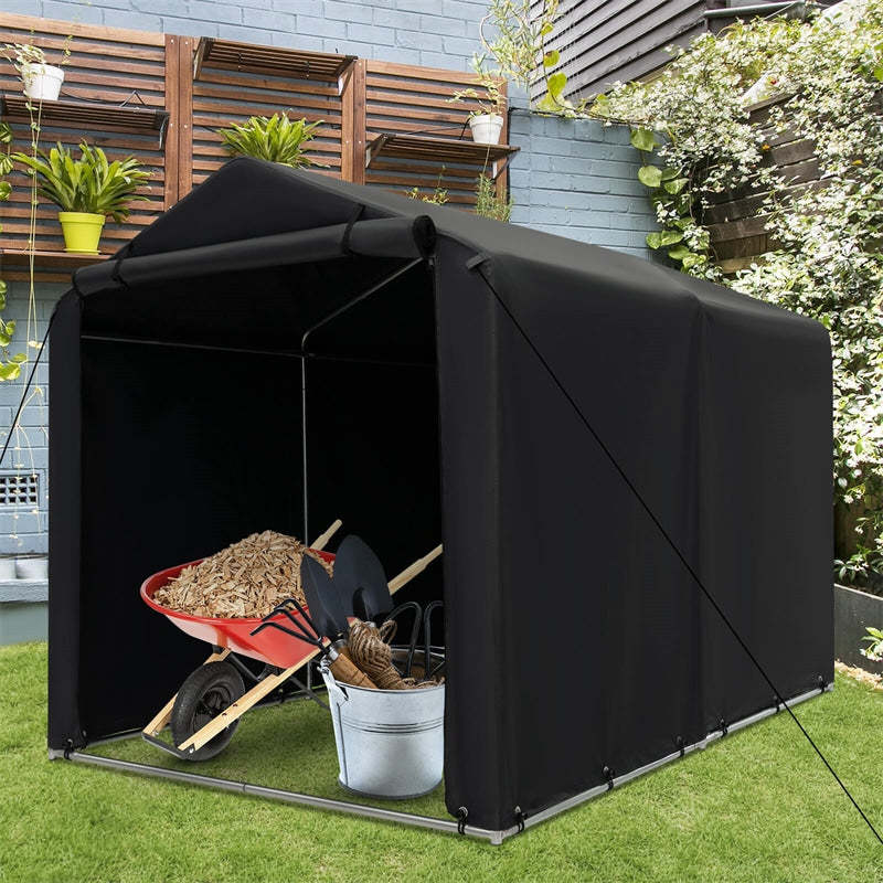 7x5.2FT Portable Shed, Heavy Duty Storage Tent Shelter with Roll-up Zipper Door, Waterproof Outdoor Storage Shed for Bikes, Motorcycles, Garden Tools