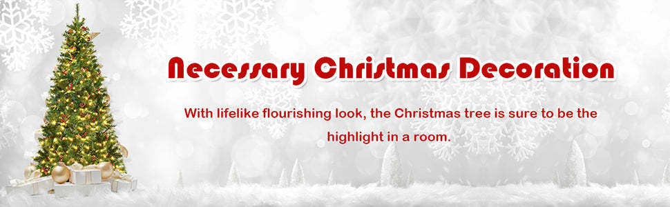 6FT Pre-lit Artificial Hinged Christmas Tree with 250 LED Lights Metal Stand