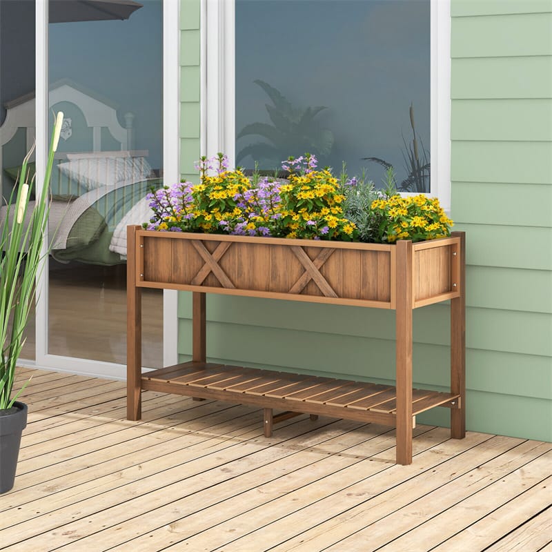 DORTALA Elevated Garden Bed - Wooden Raised Planter Box With Legs For Outdoor Patio Gardening