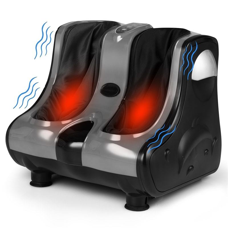 Foot and Calf Massager with Heat, Electric Foot Massage Machine Shiatsu Deep Kneading & Rolling Vibration for Leg Relaxation