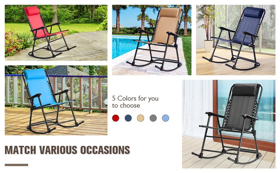 Patio folding rocking chair - bestoutdor.com