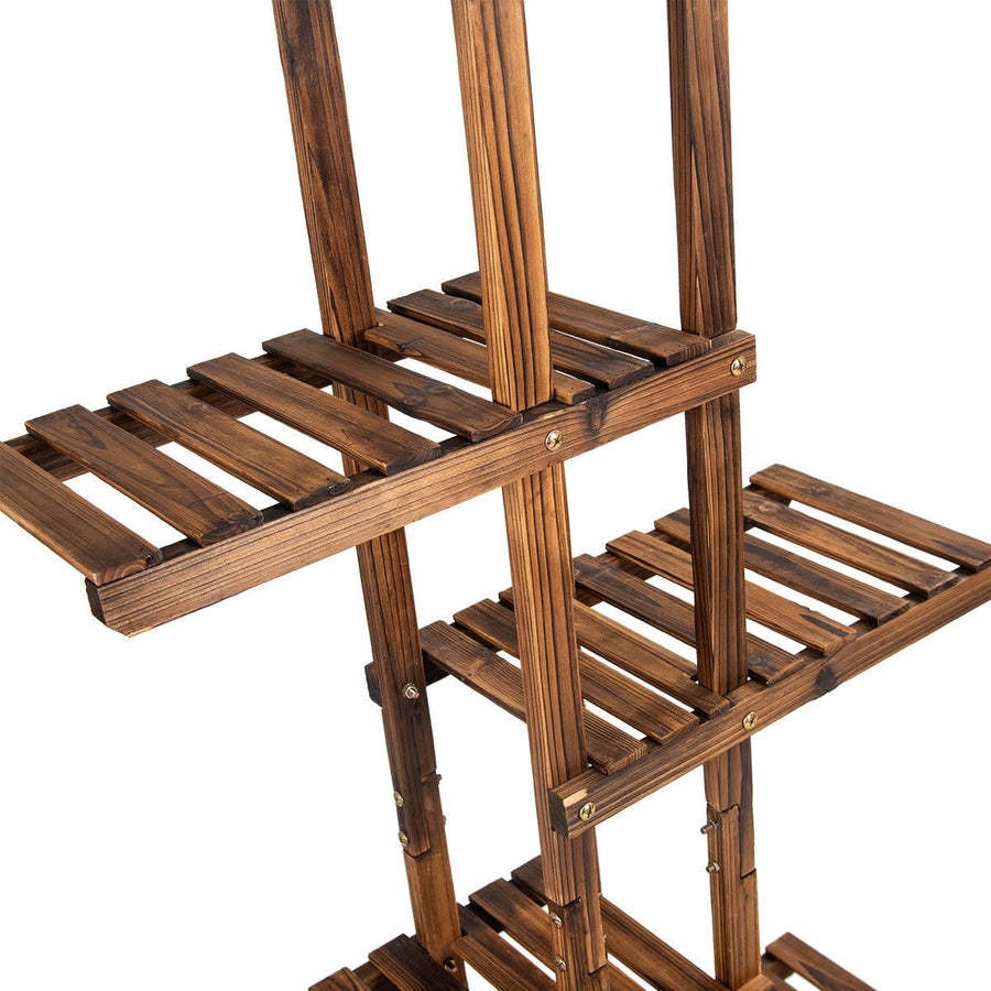 6 Tier Garden Wood Plant Rack Stand Flower Shelf