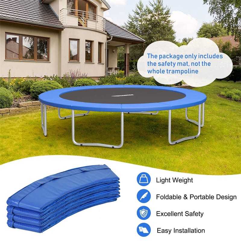 16FT Universal Trampoline Pad No Pole Holes, Tear-Resistant & Waterproof Safety Pad Replacement Spring Cover for Round Trampolines