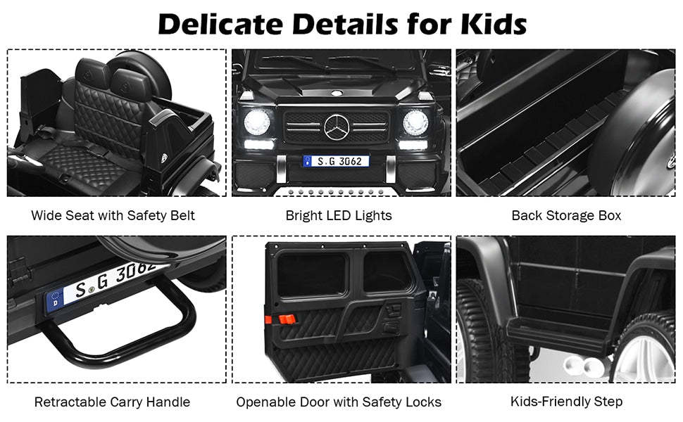 12V Licensed Mercedes-Benz Kids Powered Ride On Car Toy with 2 Motors