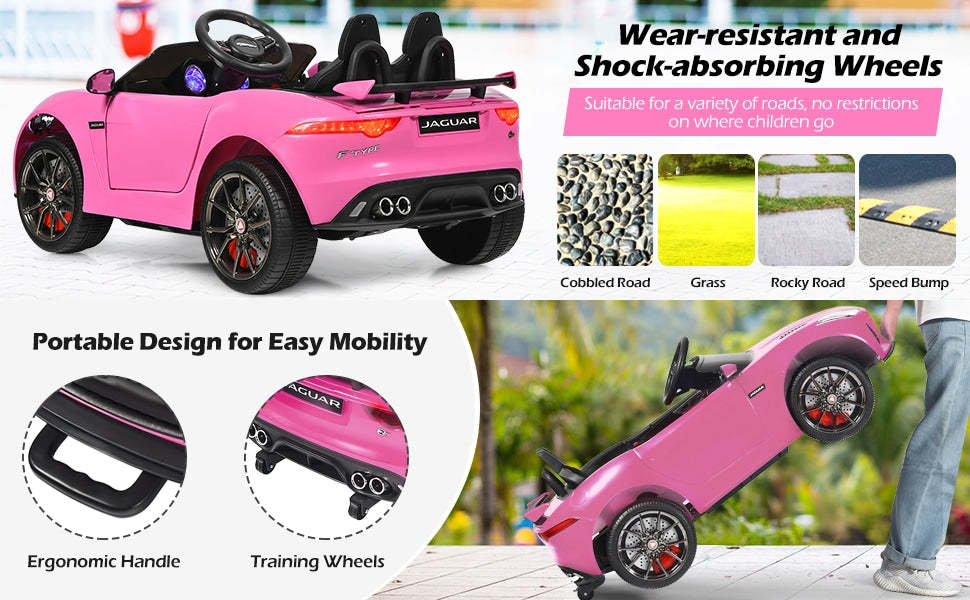 12V Jaguar F-Type SVR Licensed Kids Electric Ride On Car with Parent Remote