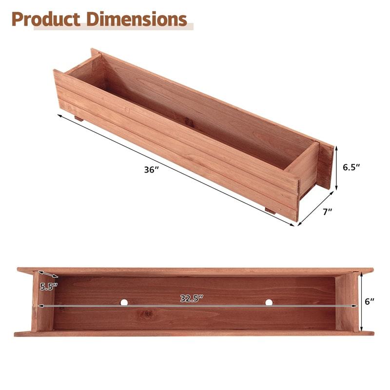 Wooden Raised Garden Bed, Rectangle Planter Box with Removable Bottom & Drainage Holes, Wood Planter Bed for Vegetables, Flowers, Herbs