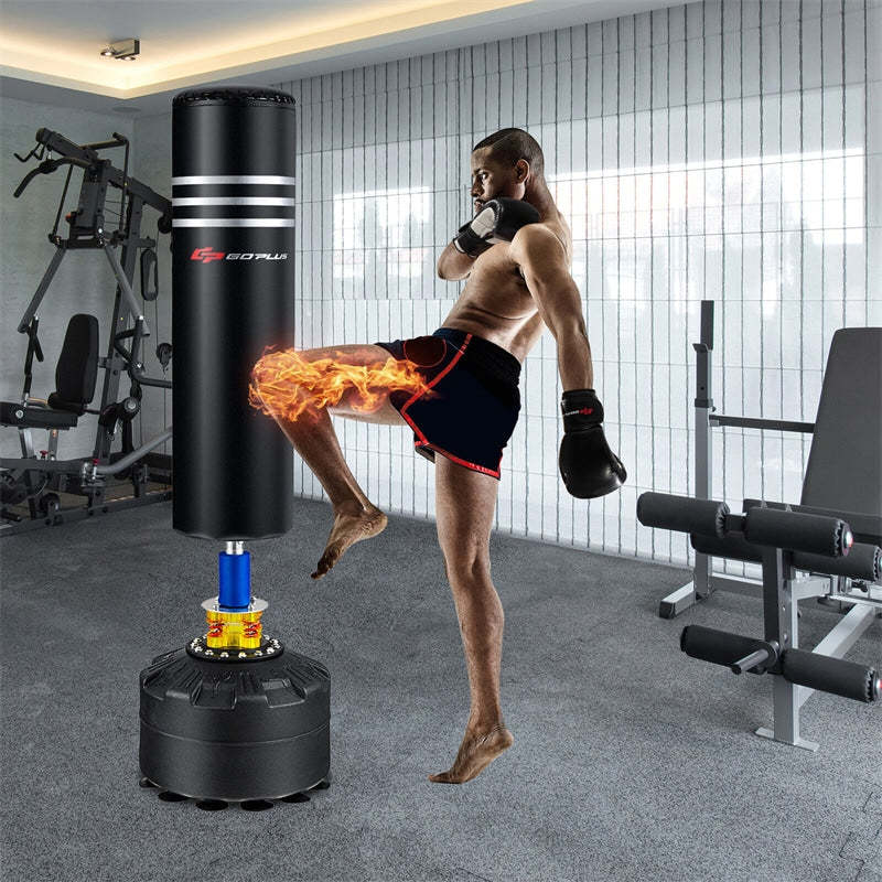 FITVEN Freestanding Punching Bag With Boxing Gloves Heavy Boxing