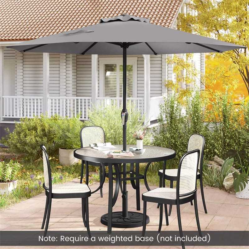 8.5FT Patio Umbrella, Outdoor Market Table Umbrella with Crank Handle, 8 Heavy Duty Ribs, Vented Top, Sun-Proof Canopy for Garden Yard Poolside