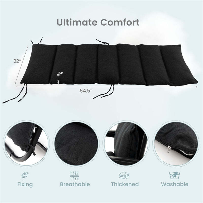 Adjustable Metal Zero Gravity Lounge Chair with Cup Holder Tray, Removable Cushion & Pillow, Folding Reclining Patio Chair for Garden Backyard