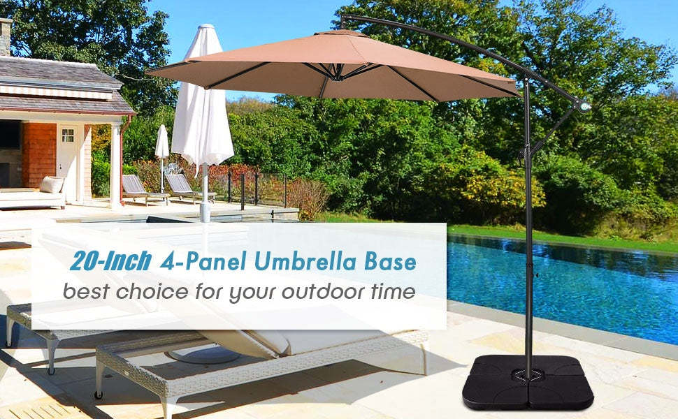 4-Piece Cantilever Umbrella Base Square Outdoor Umbrella Weights Base
