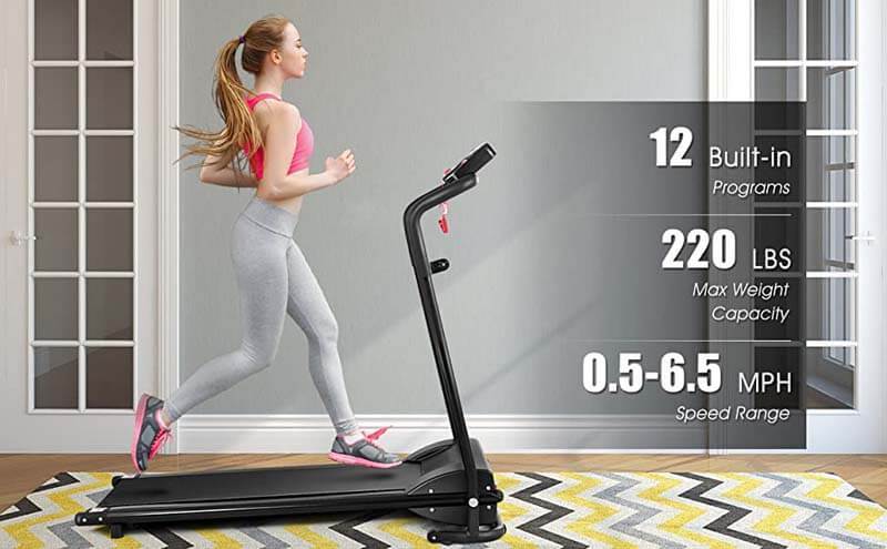 1 HP Electric Mobile Power Foldable Treadmill with Operation Display