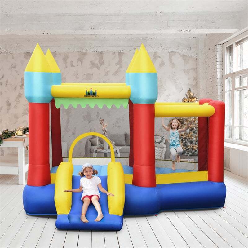 Inflatable Bounce House Slide Jumping Castle Ball Pit Tunnel Bouncy House for Kids Indoor Outdoor Party Family Fun without Blower