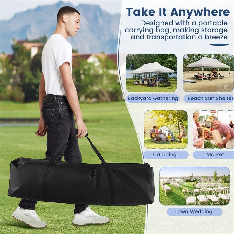 10 x 20 FT Pop Up Canopy Easy Setup Instant Canopy Tent UPF 50+ Portable Outdoor Canopy Party Wedding Tent with Carrying Bag