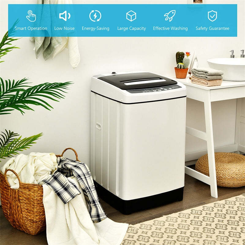 Full-Automatic Washing Machine, Energy Star 1.5Cu.Ft Portable Laundry Washer & Spinner Combo 11lbs Capacity with 8 Programs for Apartment, Dorm