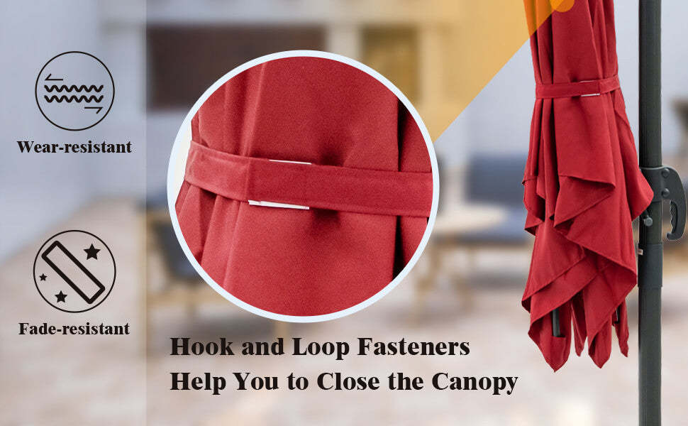 10 x 10 FT Square Offset Cantilever Patio Umbrella with 3 Tilt Settings & 360° Rotation Function