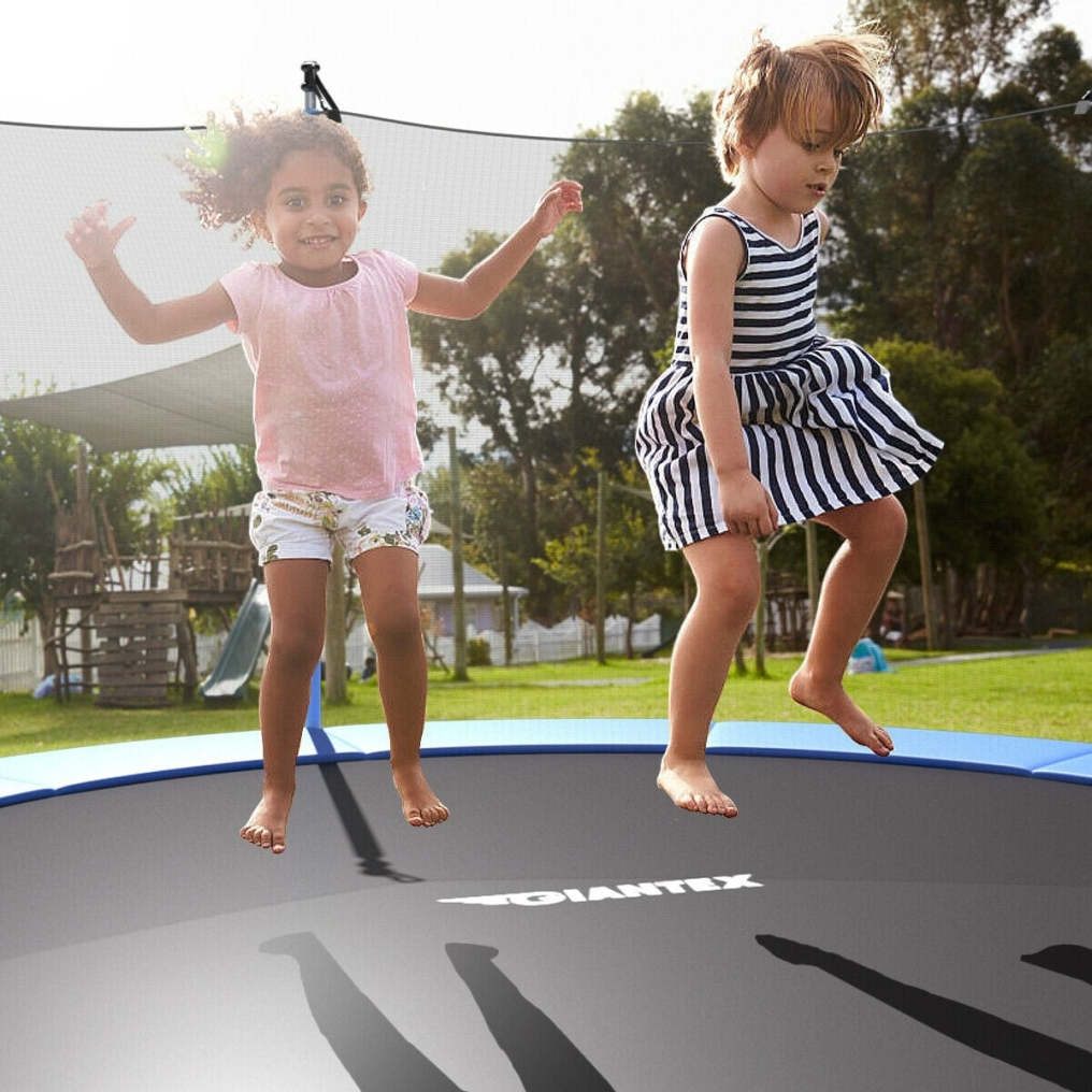 15 Ft Trampoline Combo with Enclosure Net and Basketball Hoop
