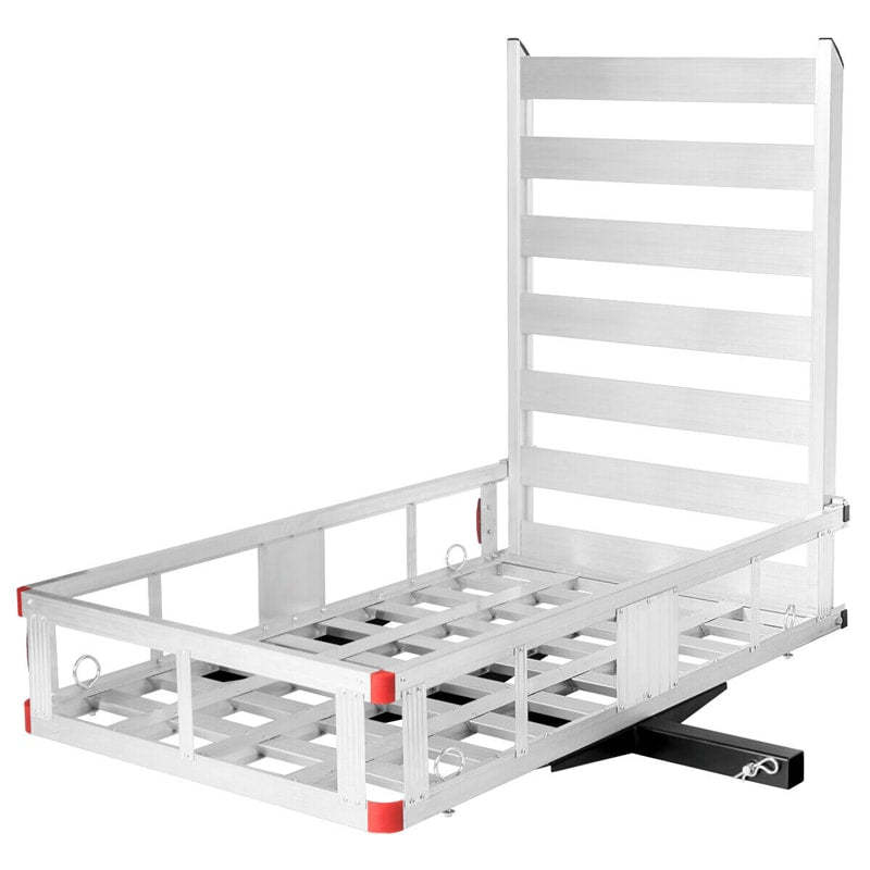 500LBS Aluminum Hitch Cargo Carrier with Ramp & High Side Rails, Mobility Scooter & Wheelchair Carrier for Truck SUV RV, Fits Class III/IV 2" Receiver