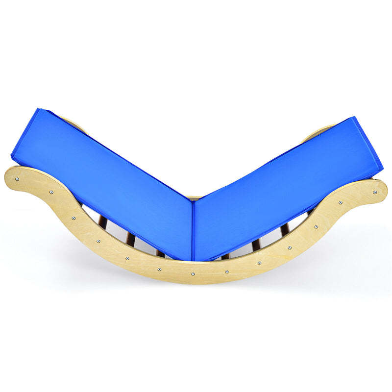 3-in-1 Wooden Montessori Arch Climber Toddler Climbing Toys Climbing Arch Rocker with Ramp & Padding