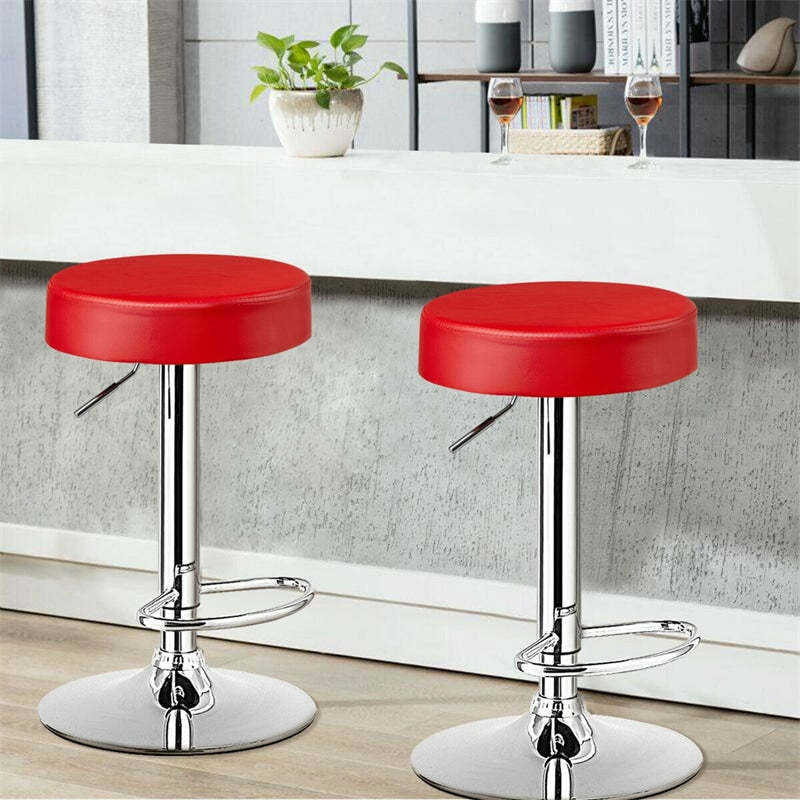 Stainless Steel Swivel Bar Stool – Adjustable Height Backless Stool With Footrest For Workshop, Office, Or Home
