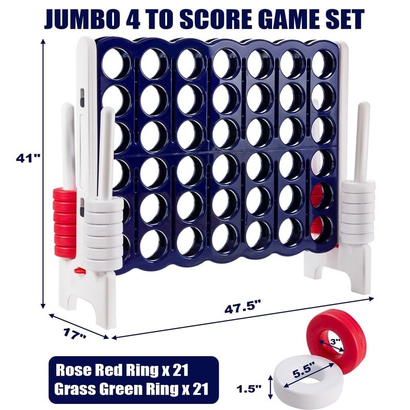 Jumbo 4-to-Score 4-in-A-Row Giant Game Set for Kids Adults