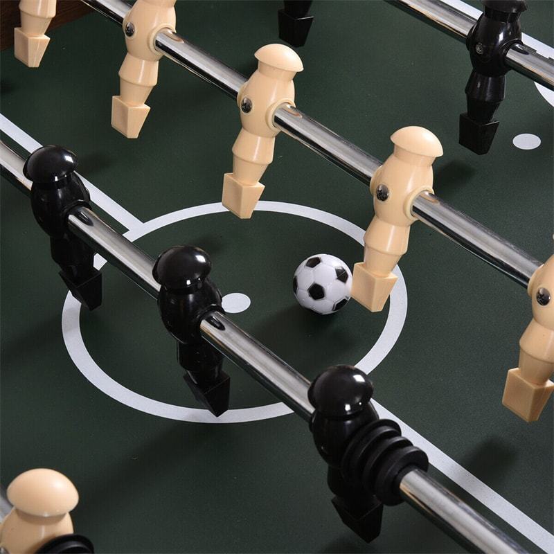 54" Full-Size Foosball Table for Adults, Competition Arcade Soccer Table Game with 2 Balls, Wood Football Table for Game Room Home Party
