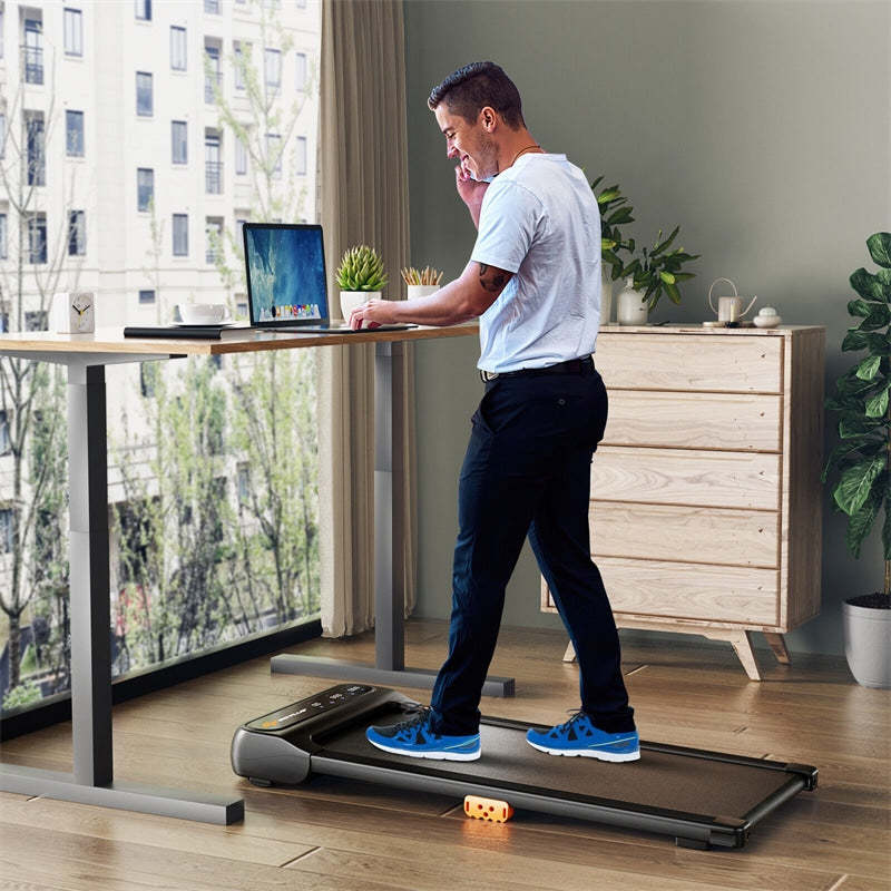 Walking Pad Under Desk Treadmill with LED Touch Screen, Watch-Like Remote Control, 12 Preset Programs, 265lbs Capacity for Home & Office