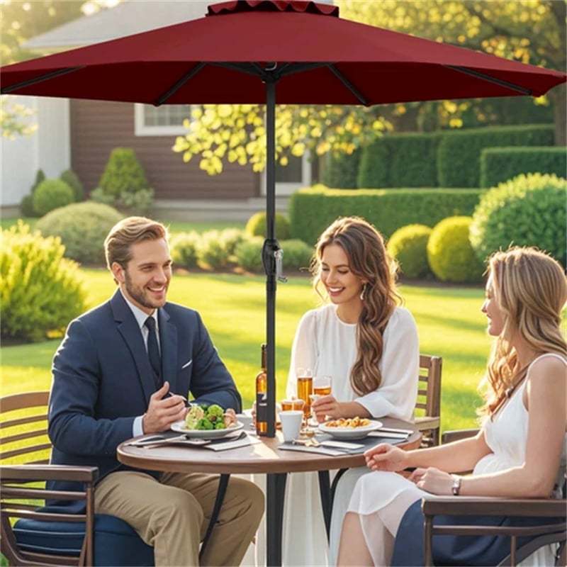 8.5FT Patio Umbrella, Outdoor Market Table Umbrella with Crank Handle, 8 Heavy Duty Ribs, Vented Top, Sun-Proof Canopy for Garden Yard Poolside