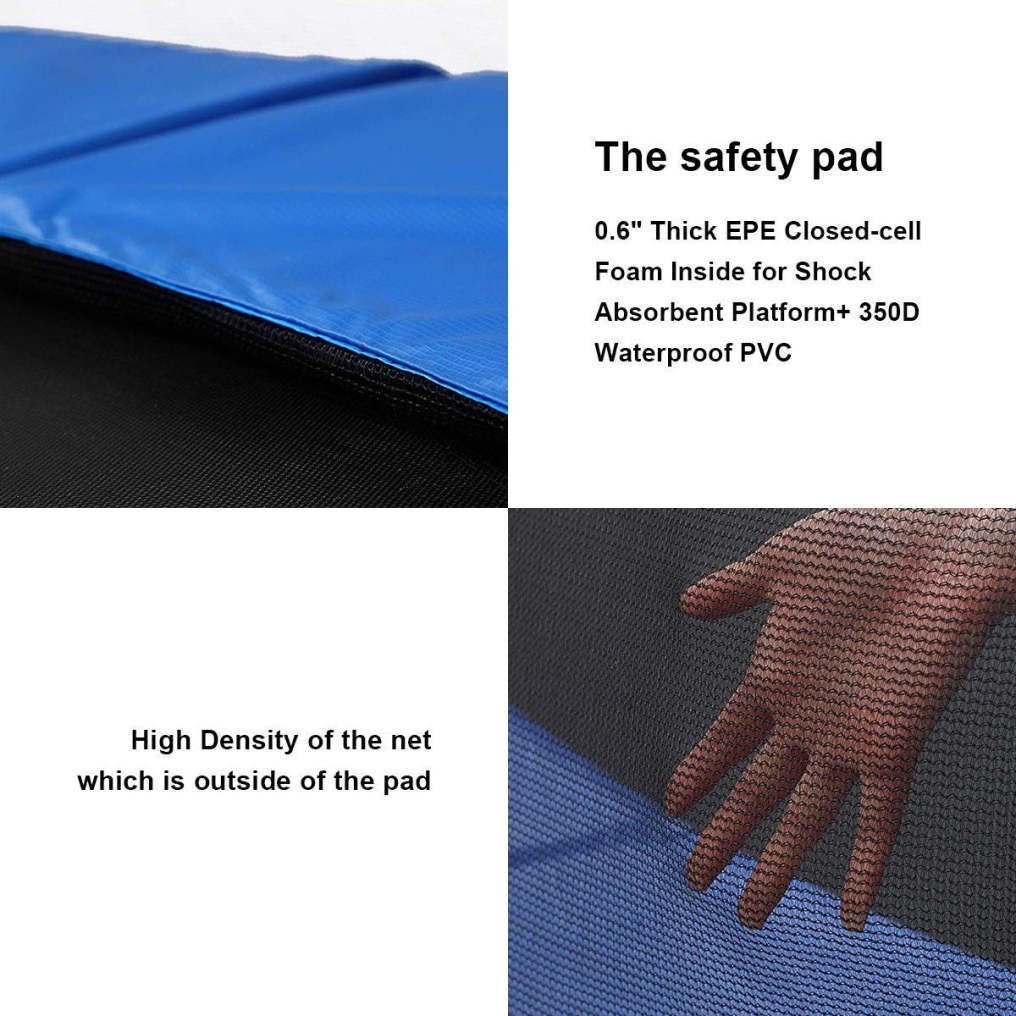 14 ft 4 Legs Combo Bounce Jump Trampoline with Spring Pad Ladder and Enclosure Net