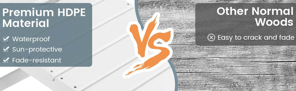 HDPE Adirondack Chair Weather Resistant Outdoor Patio Deck Chairs with Retractable Ottoman