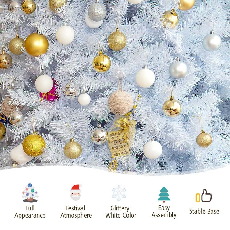 6 Feet Iridescent Tinsel Artificial Christmas Tree with 792 Branch Tips