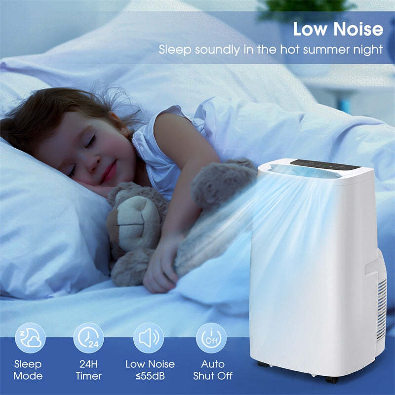14000 BTU 4-in-1 Portable Air Conditioner with Cooling Fan Heat Dehumidifier Function & Remote Control