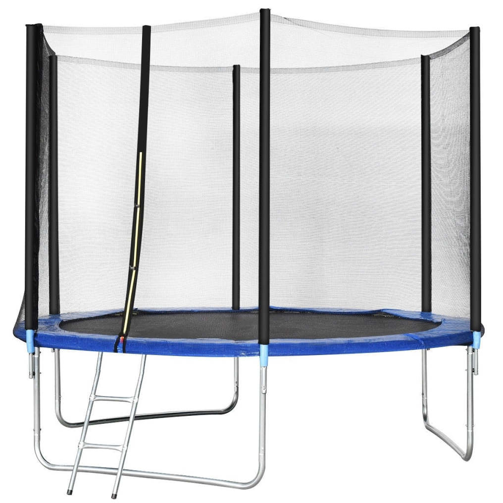 10ft 3 Legs Trampoline Combo Bounce Jump with Spring Pad and Enclosure Net