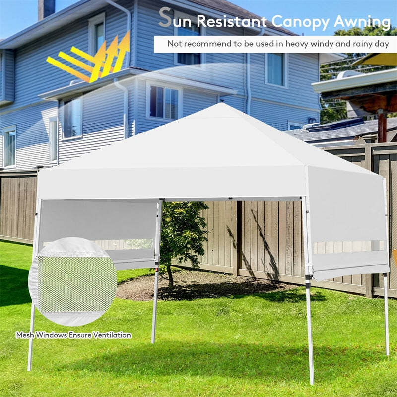 17' x 10' Foldable Pop-up Canopy Tent with Adjustable Dual Awnings