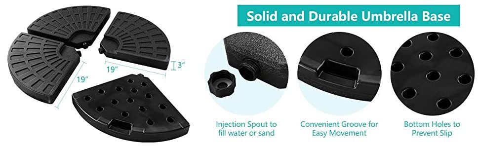 4 Plate Outdoor Cantilever Umbrella Base Stand for Patio