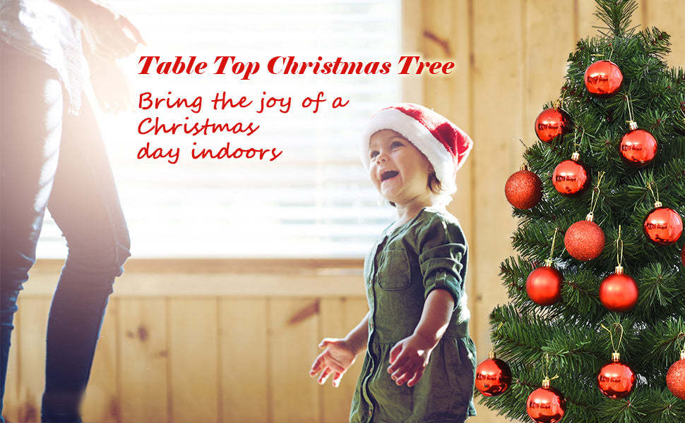 3 Ft Tabletop Artificial Christmas Tree Green Spruce Tree